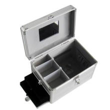 Aluminum Cosmetic Makeup Case with Lock and Handle